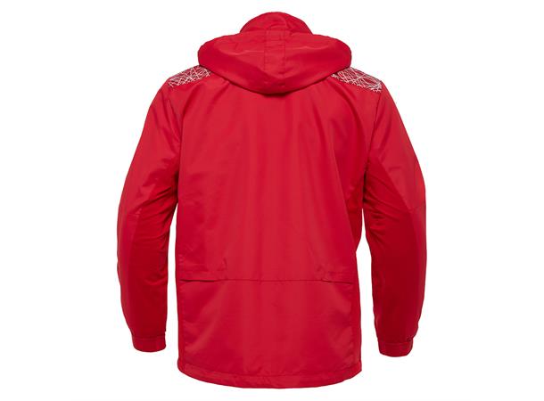 Lahti Showerjacket RØD/HVIT L Vann- og vindavstøtende jakke - Unisex 